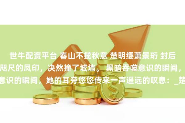 世牛配资平台 春山不揽秋意 楚明缨萧景珩 封后当天，楚明缨放弃了近在咫尺的凤印，决然撞了城墙。 黑暗吞噬意识的瞬间，她的耳旁悠悠传来一声遥远的叹息：_楚家村_柳如玥