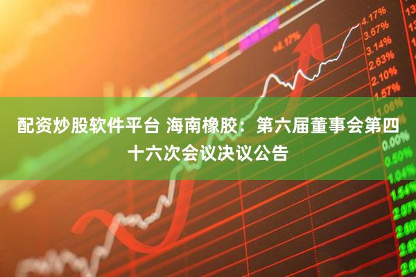 配资炒股软件平台 海南橡胶：第六届董事会第四十六次会议决议公告
