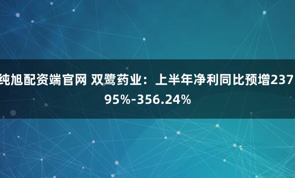 纯旭配资端官网 双鹭药业：上半年净利同比预增237.95%-356.24%